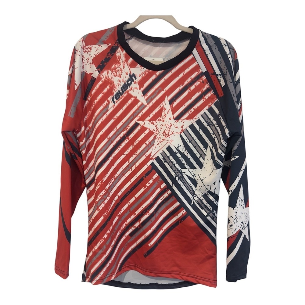 Reusch Patriot II Pro-Fit LS Jersey Red White Blue Stars Stripes Mens AM NEW